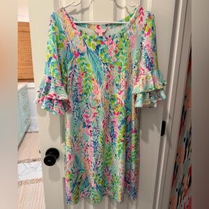 Lilly Pulitzer Lula Ruffle Sleeve Dress- Catch the Wave